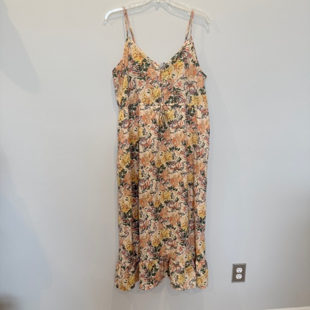 OPHELIA ROE Size XL Floral Maxi Dress with Adjustable Straps AY
